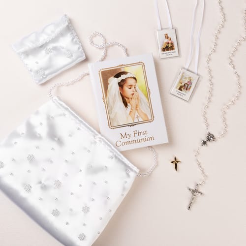 Joseph's Studio First Communion Purse Set w/Rosary &amp; Accessories