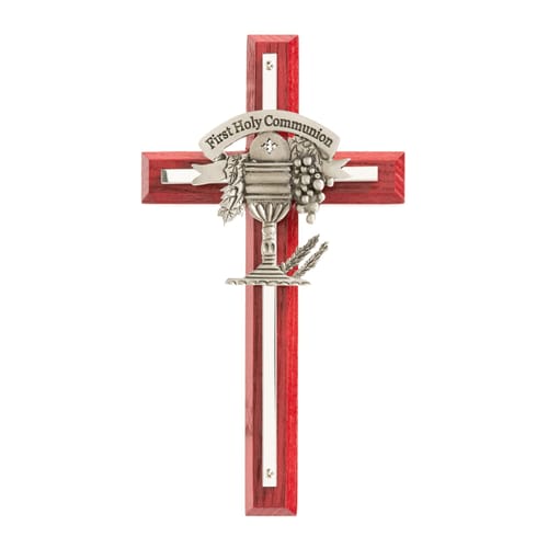 Silver Chalice on Cherry Cross - 7 inch