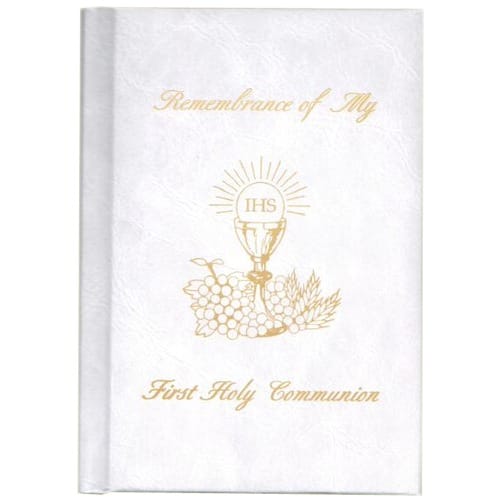 First Holy Communion Remembrance Mass Book (White Hardcover)