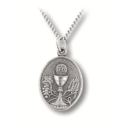 First Communion Pewter Medal