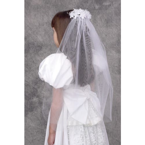 Girl's First Communion Floral Veil