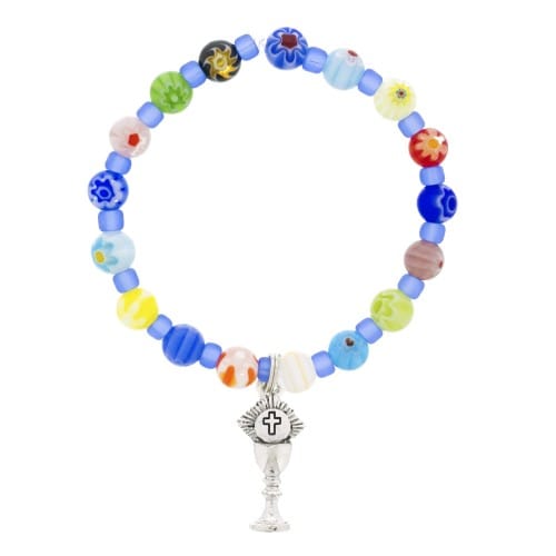 Flower Bead First Communion Bracelet