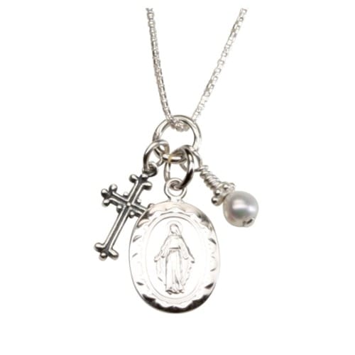 SS Miraculous Medal Pendants Necklace