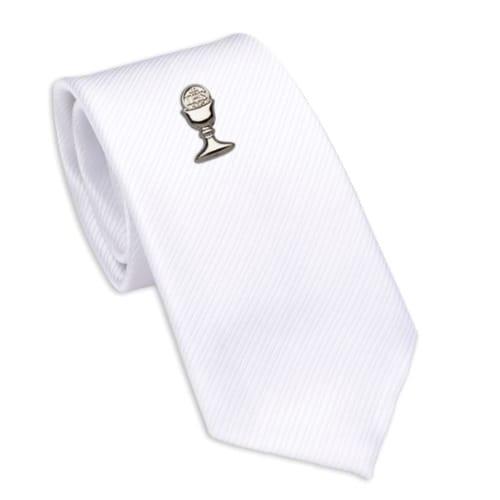 FC White Tie with Silver-Plated Chalice Pin