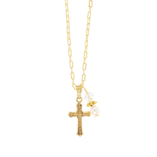 First Communion Cross Charm Necklace