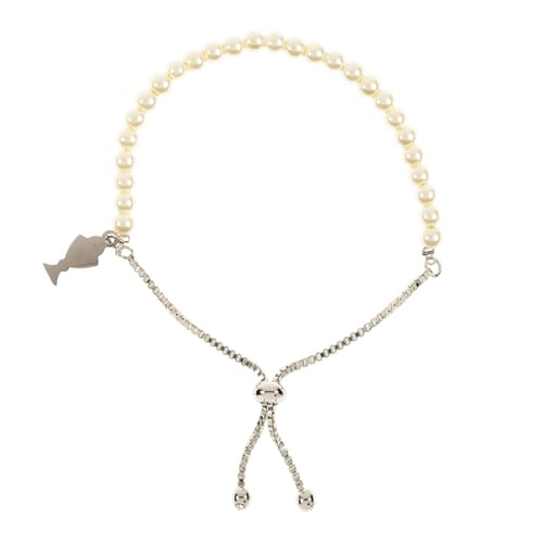 Silver Plated First Communion Pearl Bracelet w/ Chalice
