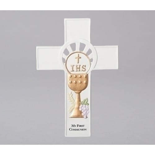 Cutout Porcelain First Communion Wall Cross - 8.25&quot;