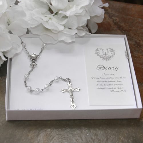 Petite Pearl &amp; Chalice First Communion Rosary