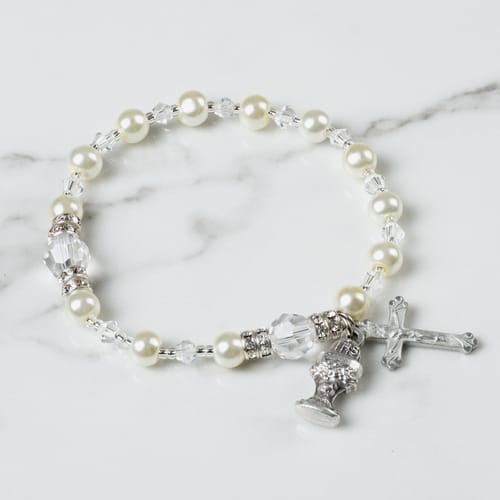 FC Glass Pearl Rosary Bracelet