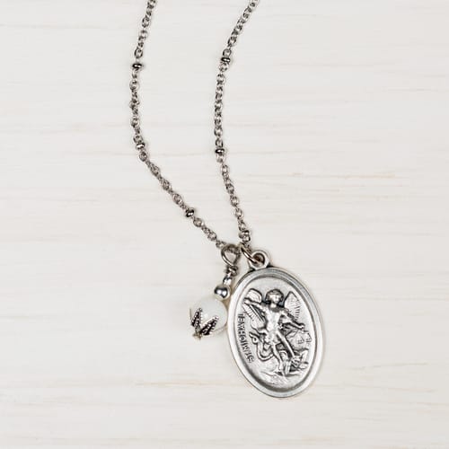 St. Michael Ball Chain Necklace