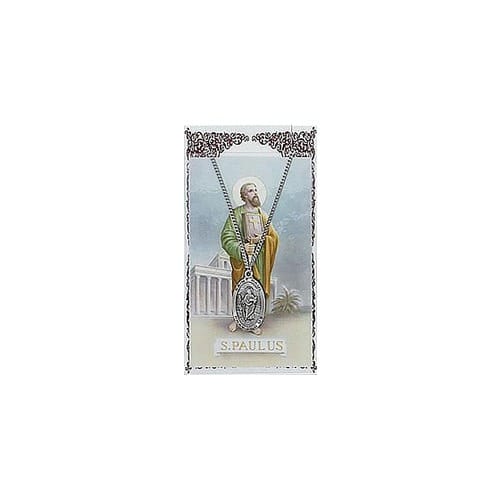 St. Paul Patron Saint Prayer Card w/Medal