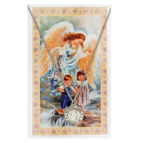 Guardian Angel Prayer Card & Necklace Set