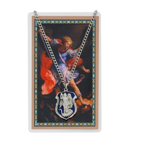 St. Michael Police Necklace &amp; Prayer Card Set