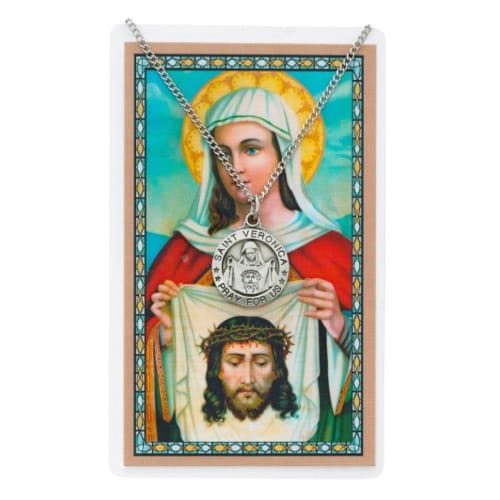 St. Veronica Necklace & Prayer Card Set