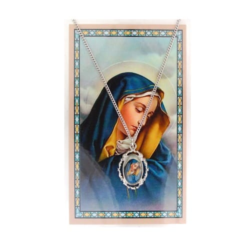 Our Lady of Sorrows Necklace & Prayer Card