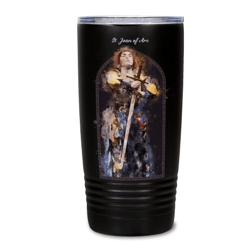 St. Joan of Arc Black Insulated Tumbler