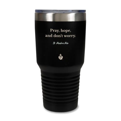 St. Padre Pio Quote Black Tumbler