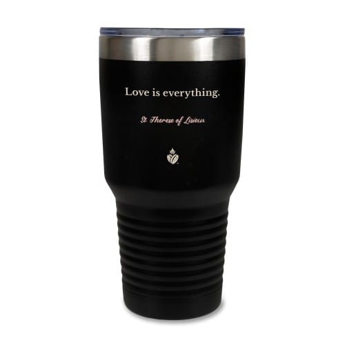 St. Therese Quote Black Tumbler