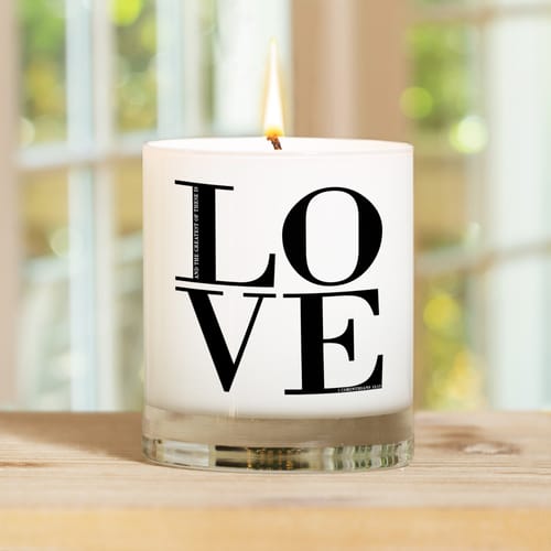 Square Letters &quot;Love&quot; Candle