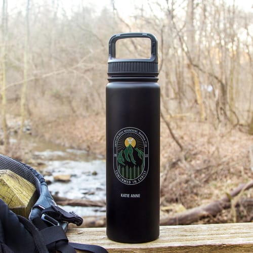 Personalized Confirmation Adventure Vacuum Water Bottle - Black