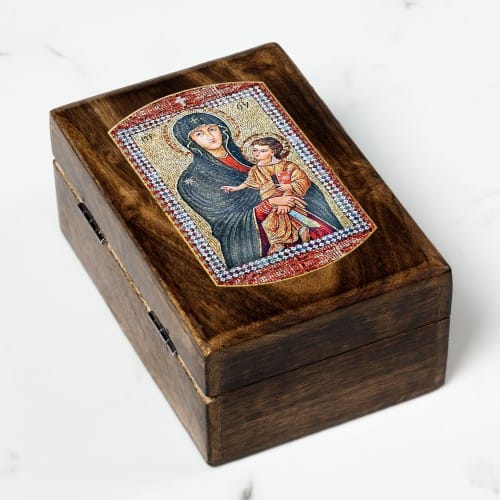 Mary Mother of the Church Rosary Keepsake Box