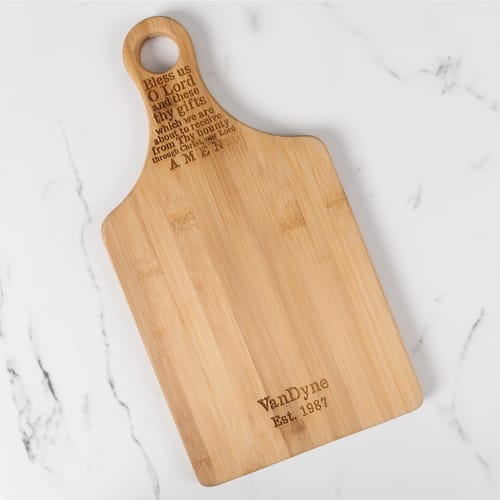 Personalized Bless Us O Lord Cutting Board