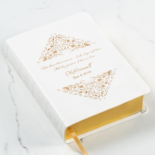 Personalized Greatest is Love Wedding Bible