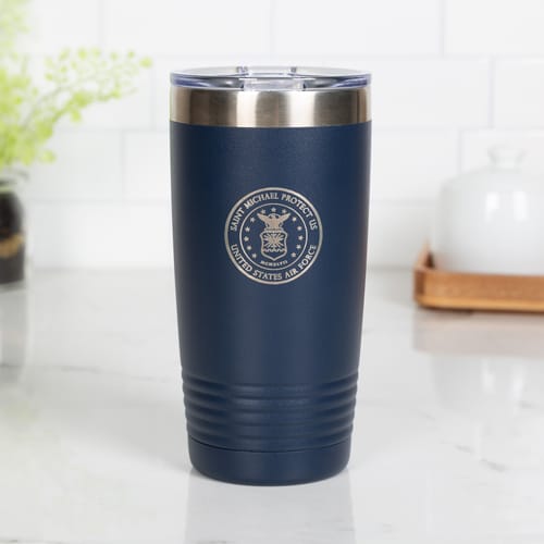 Personalized Saint Michael Air Force Insulated 20oz Tumbler