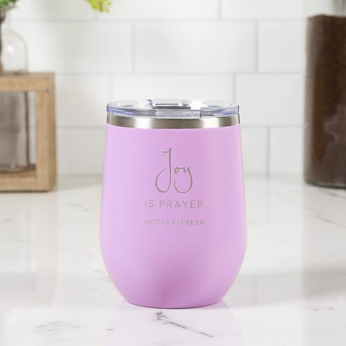 Joy Is Prayer Pink Personalized Insulated Tumbler