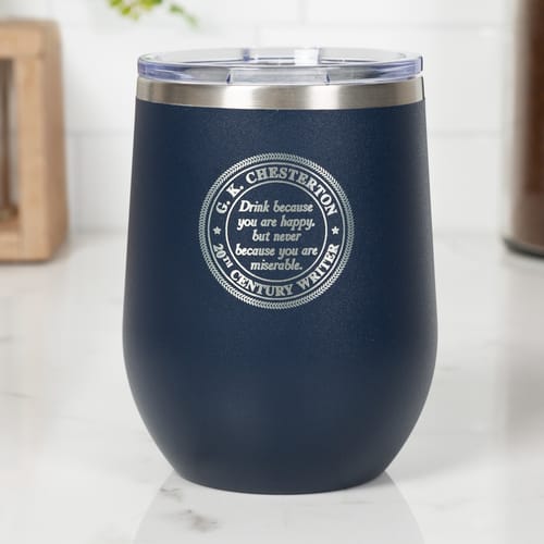 Personalized &quot;Drink Because You're Happy&quot; Wine Tumbler