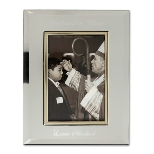Personalized Confirmation Mirror Glass Frame 5x7