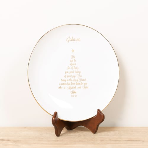 Personalized Christmas Tree Calligraphy Plate