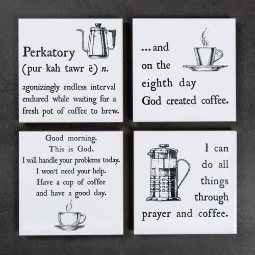 Christ and Coffee Coasters - Set of 4