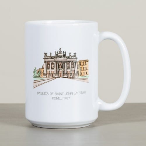 St. John Lateran Basilica Ink &amp; Watercolor Mug