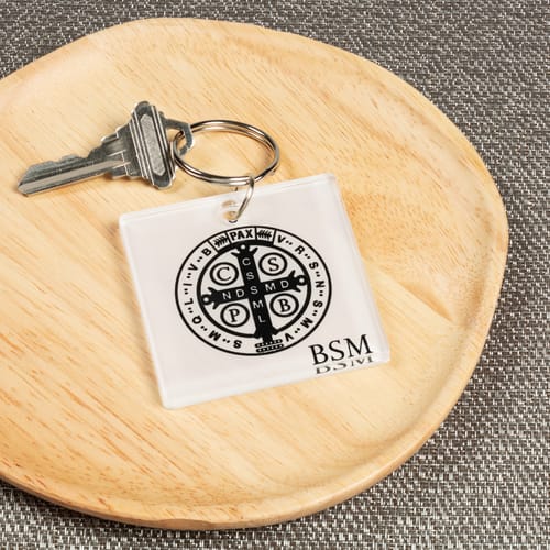 Personalized St. Benedict Medal Key Chain
