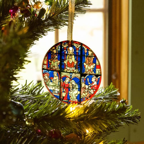 Bourges Cathedral Life of St. Nicholas Stained Glass Ornament
