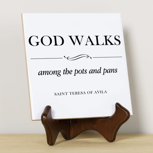 God Walks Among The Pots &amp; Pans Tile