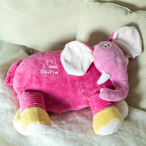 &quot;God Bless You&quot; Elephant Pillow Buddies