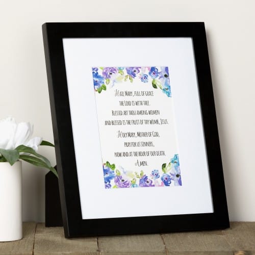 Hail Mary Watercolor Prayer Print