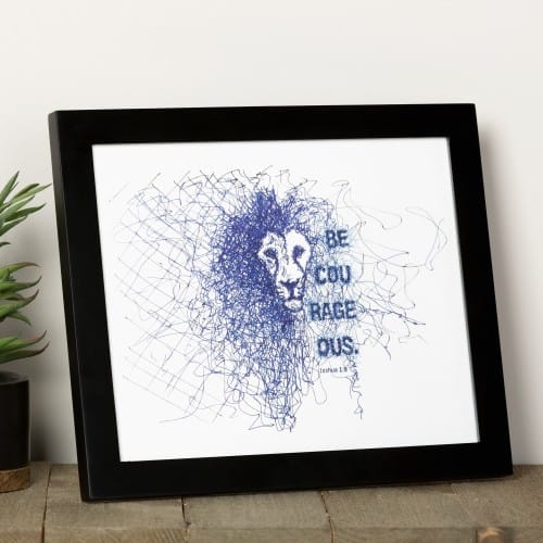 Be Courageous Lion Framed Print