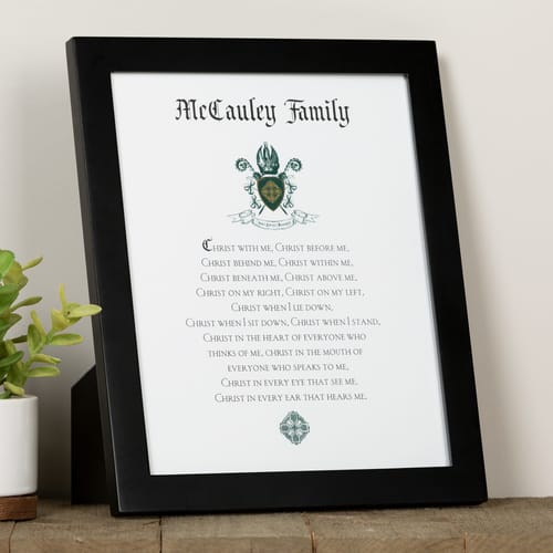 Personalized Family Name Saint Patrick's Breastplate Print