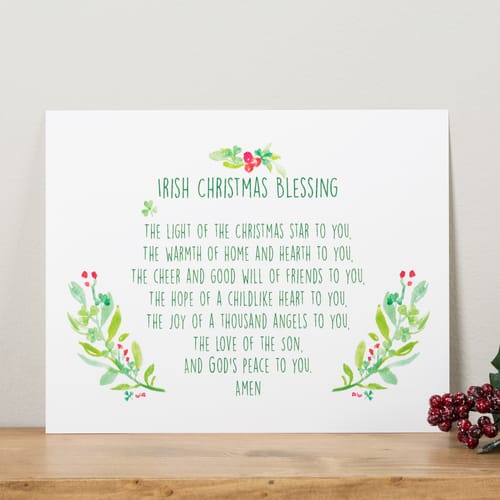 Irish Christmas Blessing Print