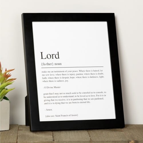 St. Francis Prayer Dictionary Framed Print