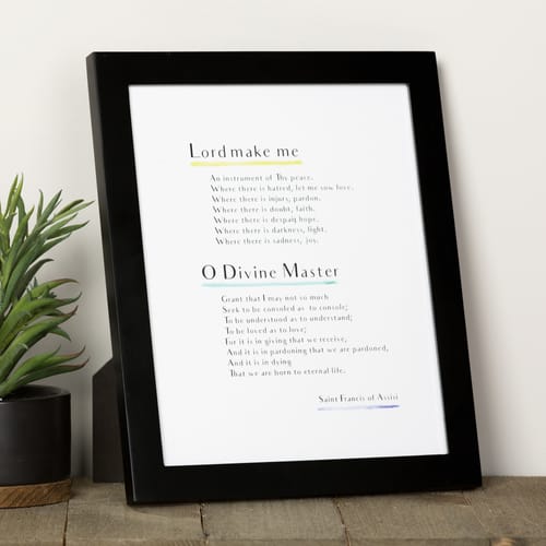 Prayer of Saint Francis Watercolor Framed Print