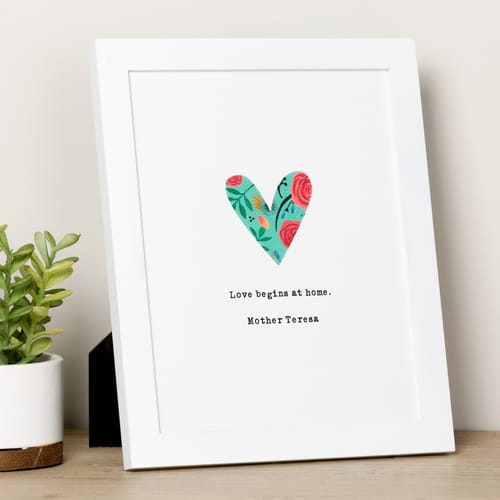 God Notes Floral Heart Print