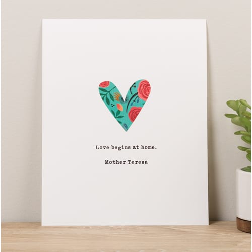 God Notes Floral Heart Print