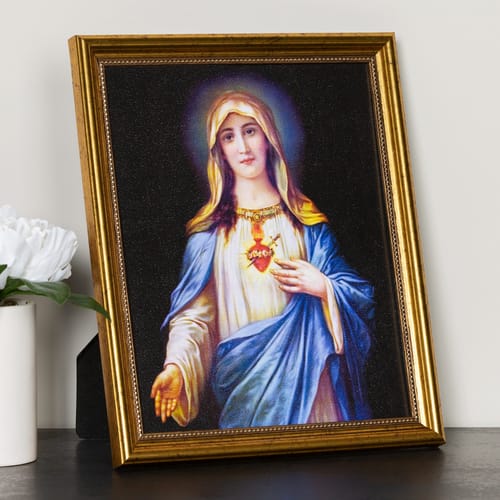 Zabateri Immaculate Heart of Mary Gold Framed Print