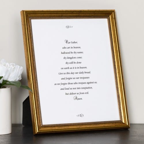 Our Father Prayer Gold Framed Print