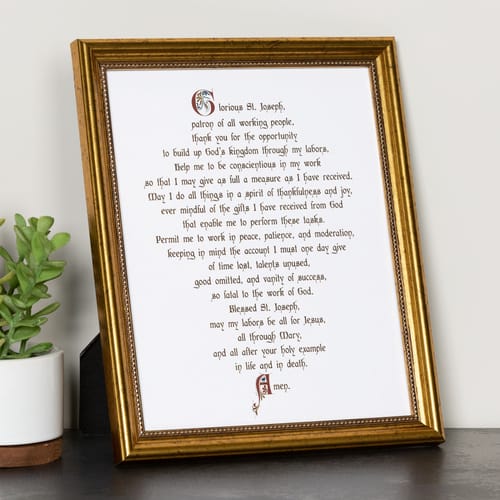 Calligraphy St. Joseph Workplace Framed Print