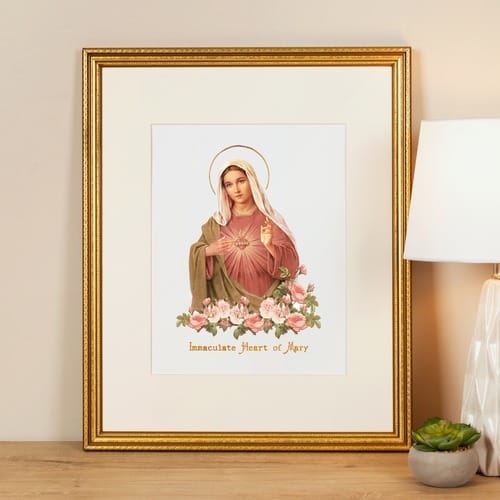 Vintage Immaculate Heart of Mary Framed Print